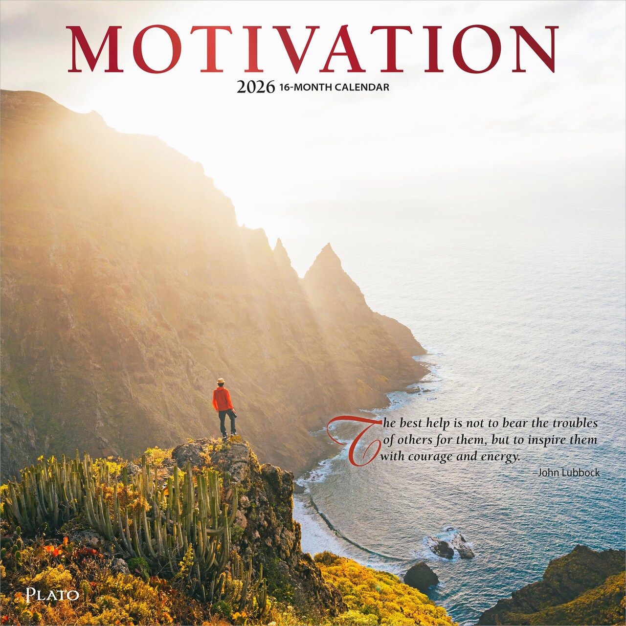Motivation | 2026 12 x 24 Inch (Hanging) Monthly Square Wall Calendar | Foil Stamped Cover